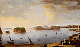 Antonio De Pereda Paintings - View Of The Bay Of Pozzuoli With The Port Of Baia, The Islands Of Nisida, Procida, Ischia And Capri by Antonio Joli
